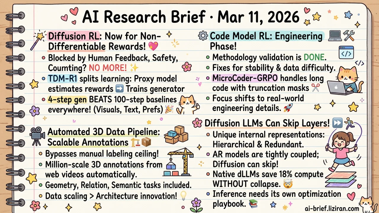 4-Step Diffusion Beats 100-Step Baselines, Layer Skipping Saves 18%