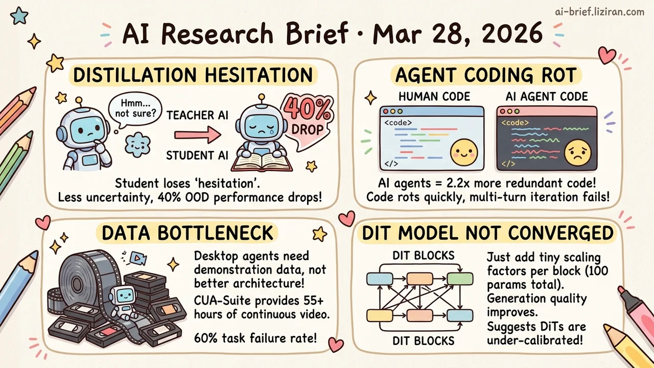 Self-Distillation Strips Out Hesitation, OOD Drops 40%